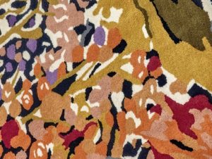 sanguine aubergine palm apricot indigo detail 1