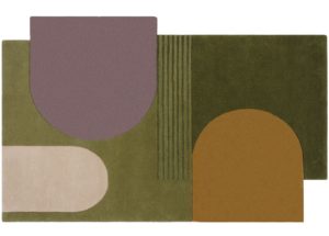ABSTRACT LOZENGE GREEN MULTI top view