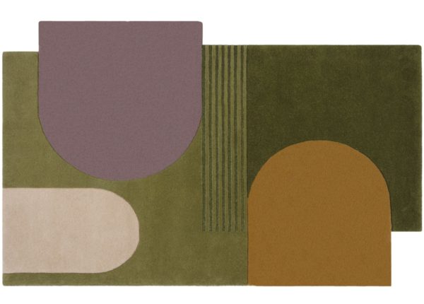 ABSTRACT LOZENGE GREEN MULTI top view