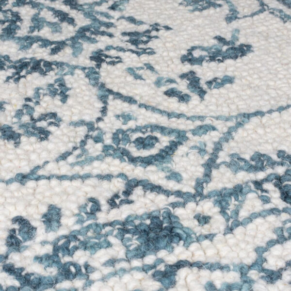 kusovy koberec wool loop yasmin ivory blue 1