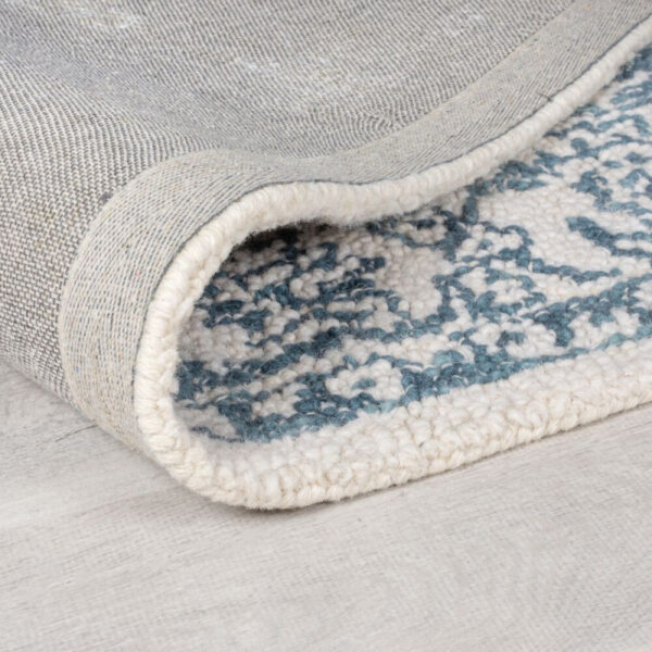 kusovy koberec wool loop yasmin ivory blue 2